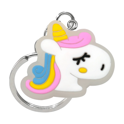 1PCS LED Keychains New Arrival Cute Unicorn Joystick Pig Flower Cat Cow Luminous Keyring Accessories for Car Women Men Key Gifts