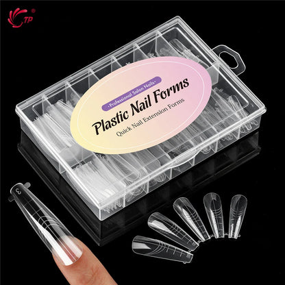 TP 140pcs/box New Nail Dual Forms Acrylic Nails Top Forms for Extension Quick Building UV Gel Molds Full Cover Nail Upper Forms