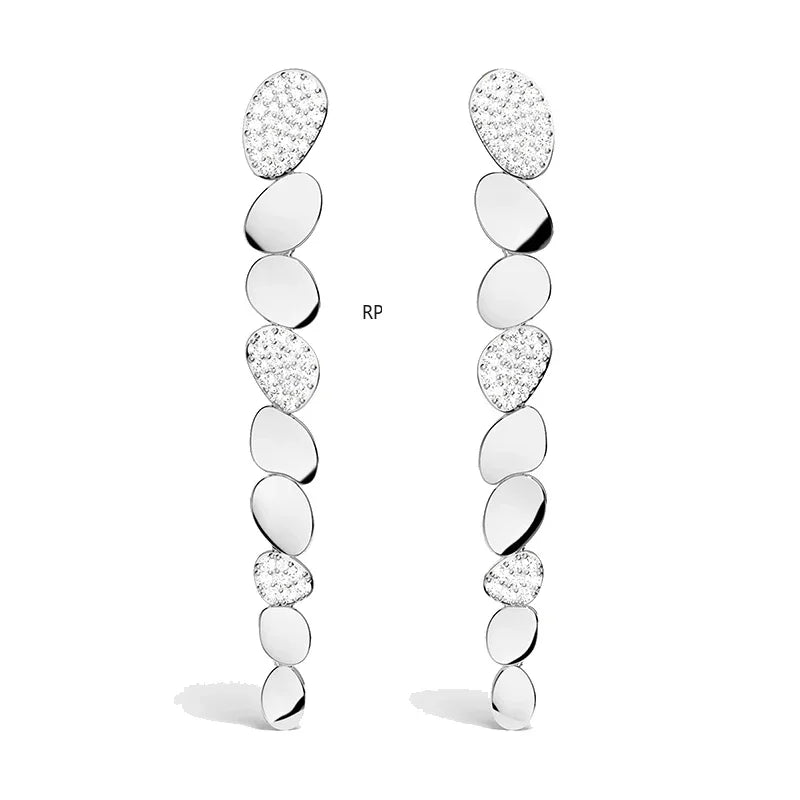 R&P  Silver Irregular Elliptical Geometry Ring Earrings Bracelet Necklace Women Classic Luxury Fashion Party Feast Jewelry