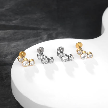 1Pc G23 Titanium Ear Tragus Cartilage Helix Daith Piercing Stud Earrings for Women Internal Thread Labret Piercing Lip Ring 16G