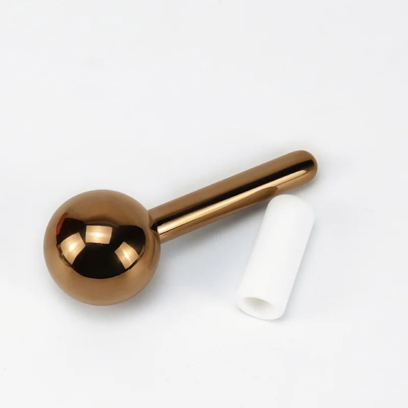 Hot Selling Skin Ice Globes Rose Gold Cooling Facial Ice Globes Beauty Roller Stainless Steel Magic Metal Cold Therapy Hand Held