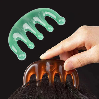 1Pc Five Teeth Meridian Massage Comb Resin Big Teeth Head Acupoint Therapy Artifact Claws Decompression Portable Scalp Comb