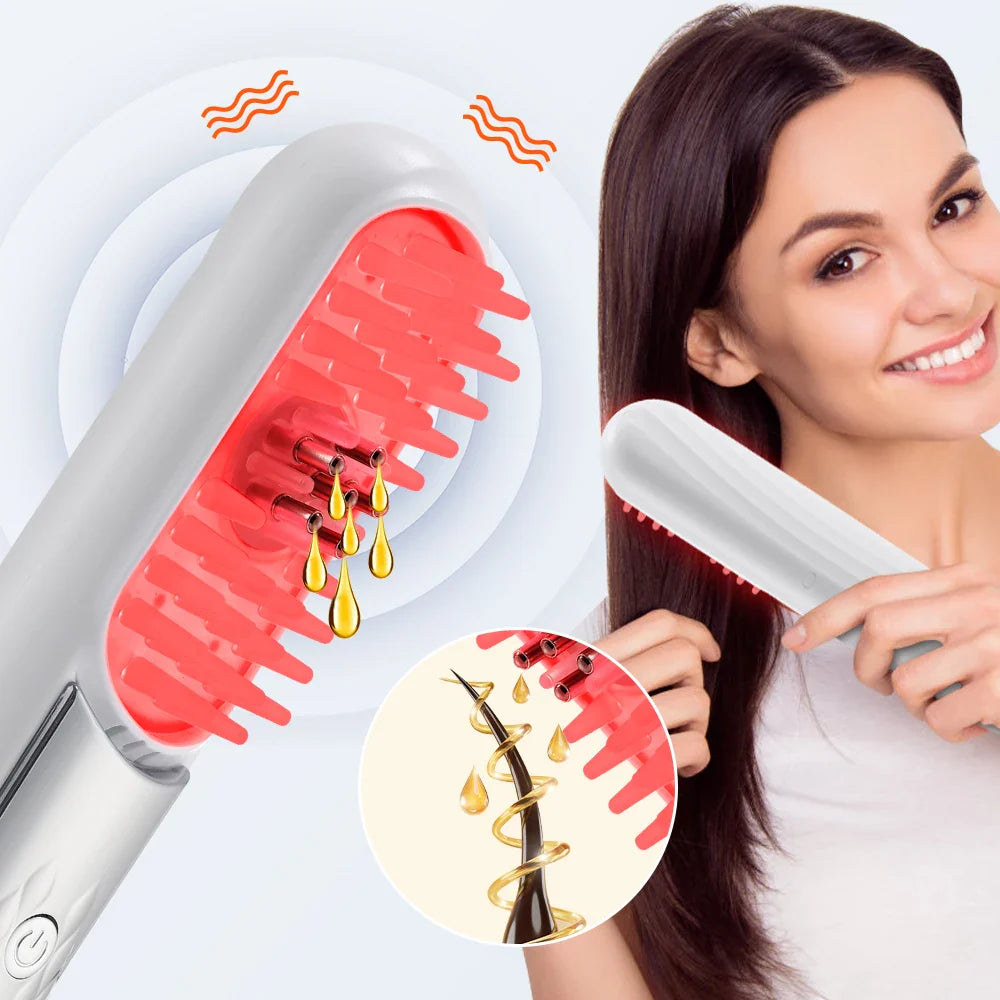 Electric Scalp Massage Brush Red Light Therapy Hair Growth Massage Comb Anti Hair Loss Liquid Oil Applicator Massager Tools