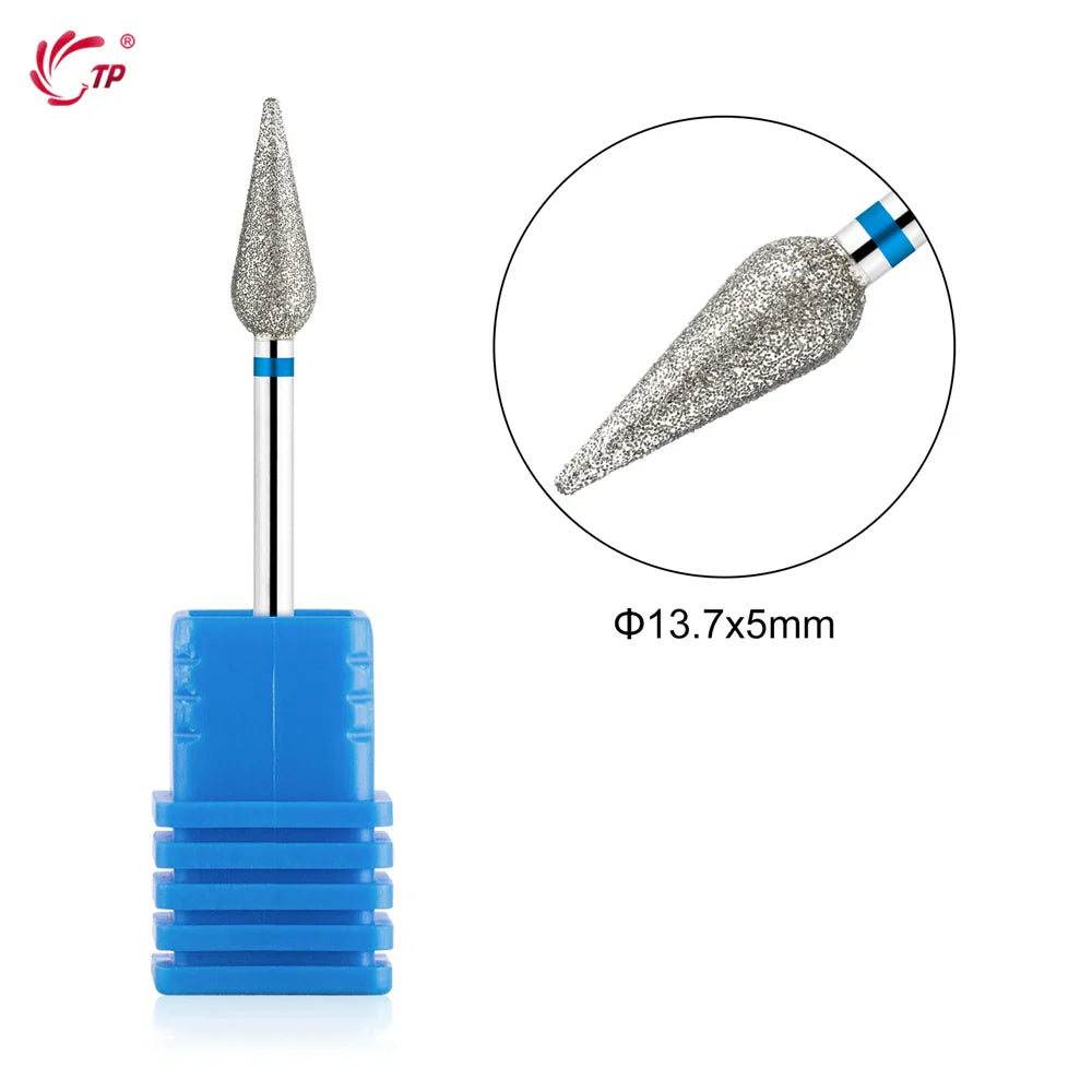 TP 3pcs/set Flame Diamond Nail Drill Bits 3/32'' Russian Electric File Bits Milling Cutter for Manicure Cuticle Remove Nail Tool
