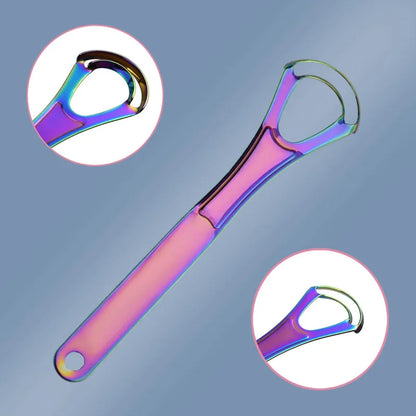 Stainless steel tongue scraper - a professional tongue cleaning tool, tongue coating and tongue scraping tool set easy to clean