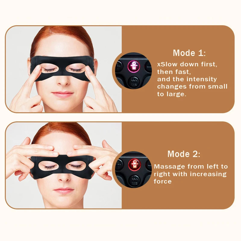 3D RF EMS electric heating micro current anti-aging, rejuvenating, lifting and tightening wrinkles, eye bags, dark circles, eye fatigue relief, eye care, electric massage facial mask eye beauty instrument