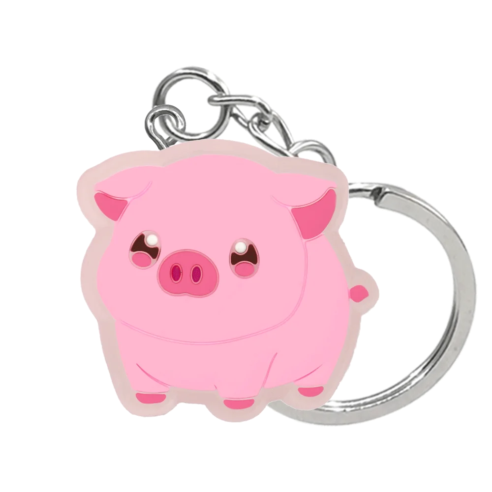 1PCS LED Keychains New Arrival Cute Unicorn Joystick Pig Flower Cat Cow Luminous Keyring Accessories for Car Women Men Key Gifts