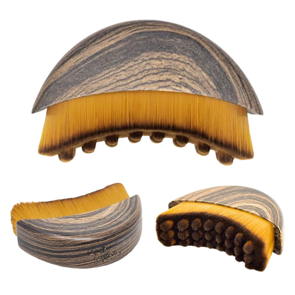 Dry Brushing Face Brush Ergonomic Facial Lymphatic Massage Brush Soft Bristles Contoured Face Sculpting Tool for Home & Spa Use