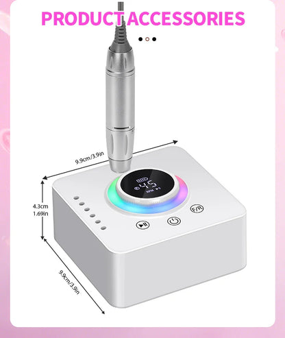 DianaBeauty 45000RPM Rechargeable Nail Drill Machine Nail Polish Polisher Electric Manicure Sander Low Noise Nail Salon Tools