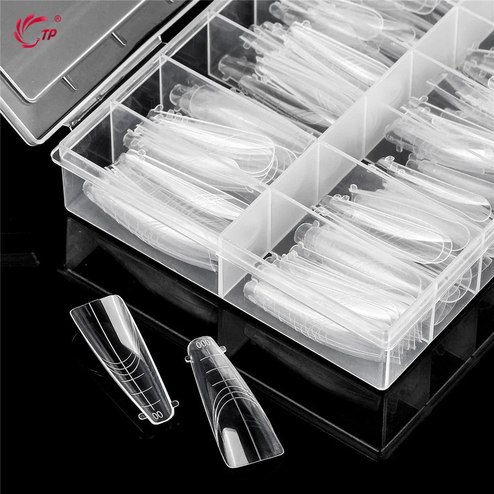 TP 140pcs/box New Nail Dual Forms Acrylic Nails Top Forms for Extension Quick Building UV Gel Molds Full Cover Nail Upper Forms