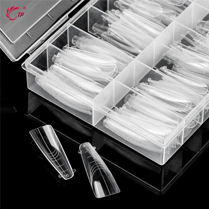TP 140pcs/box New Nail Dual Forms Acrylic Nails Top Forms for Extension Quick Building UV Gel Molds Full Cover Nail Upper Forms