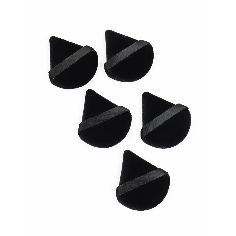 3-in-1 Black Velvet Powder Puff-Triangle Makeup Sponge for Liquid/Cream/Powder Blending,Non-Latex Soft Blender with Portable