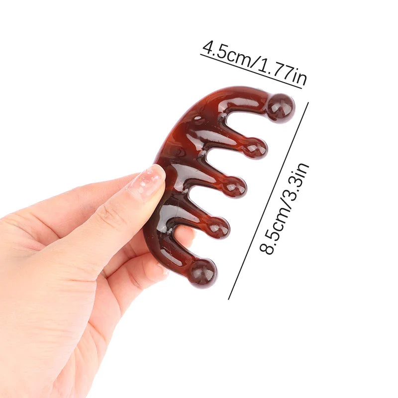 1Pc Five Teeth Meridian Massage Comb Resin Big Teeth Head Acupoint Therapy Artifact Claws Decompression Portable Scalp Comb