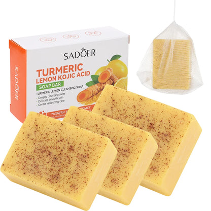 Turmeric Lemon Cleansing Soap 100g Cleansing Body Frosted Particles Handmade Soap Removes Dirt With Natural Bright Essential Oil