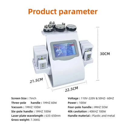 2025 NEW 6 In 1 Kim 8 Adjustable 40K ipo Laser Vacuum Cavitation Machine Ultrasonic Radio Frequency Facial Body Shaping 2025