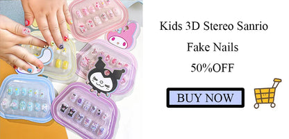 24Pcs 3D kuromi press on nails Y2K Cartoon Handmade Fake Nails Black Gel nail Wearable Nails Cinnamoroll Melody Anime False Nail