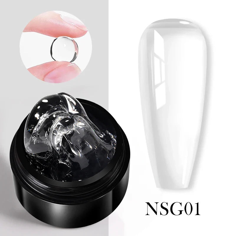 BORN PRETTY 15ml 3D Carving Jelly White Nude Non Stick Hand Solid Extension Nail Gel Polish Flower Acrylic Nail Art Building Gel