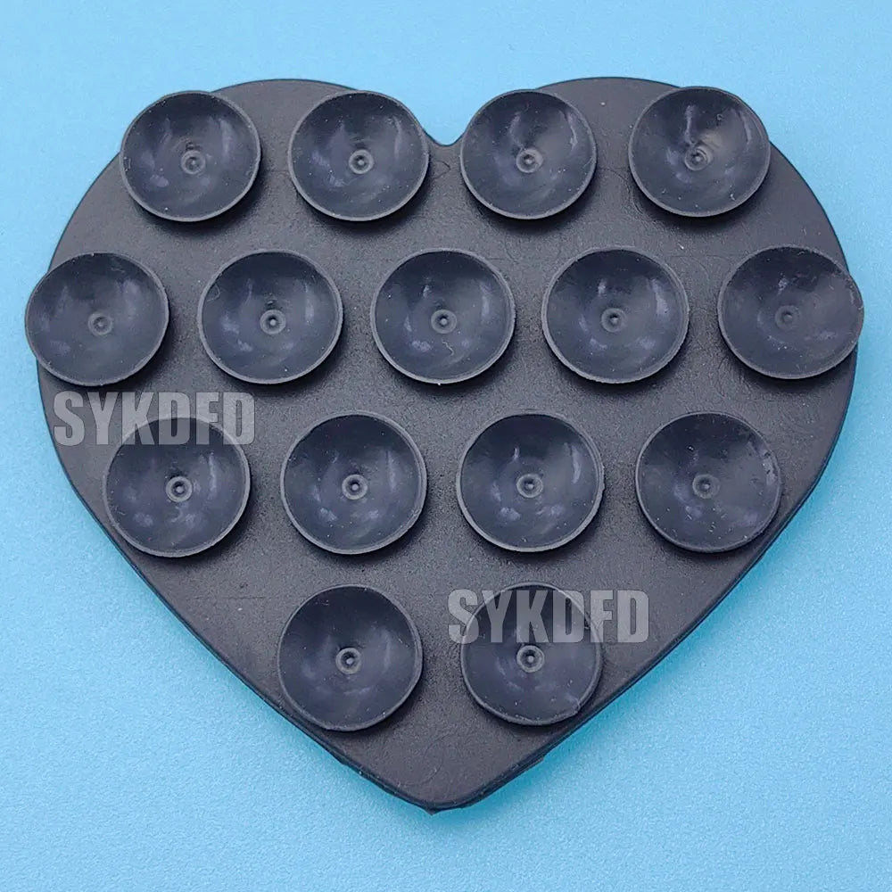 1Pcs Heart-shape Sucker Support Silicone Sucker Strong Adsorption Mobile Phone Fixed Pad Hand-Free Washable Suction Cup Bracket