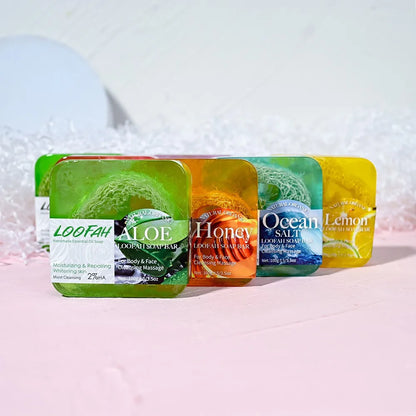 Loofah Turmeric Essential Oil Soap Gentle Rubbing And Physical Exfoliation, Cleansing And Bathing Soap