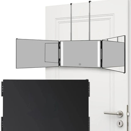 LED Mirror Trifold Self Haircut Mirror With Light Adjustable Height 3 Way Self Haircut Mirror Hd Glass 3 Way Mirror LED Lights