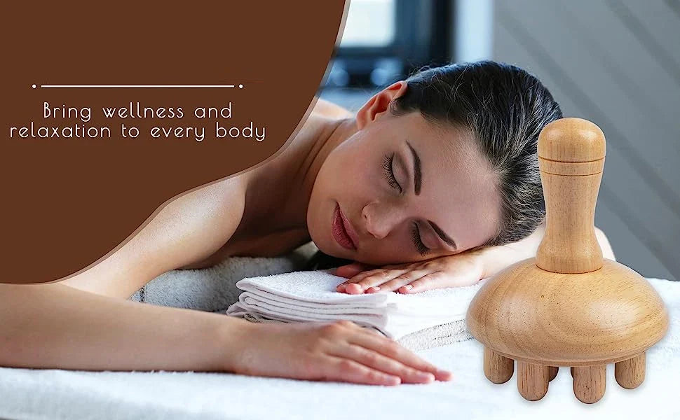 Wooden Mushroom Shape Massage,Manual Wood Therapy Massage Tool,Anti Cellulite,Maderoterapia,Lymphatic Drainage,for Full Body Use