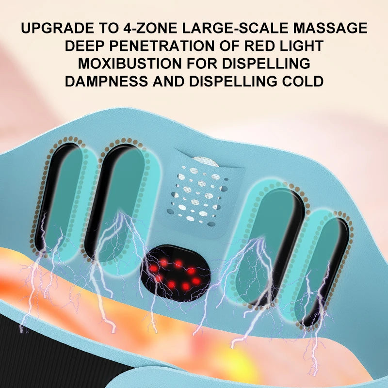 Lower Back Massager for Pain Relief Adjustable Heating Pad Infrared Vibrating Back Massager Waist Lumbar Belt ABStimulator Muscl