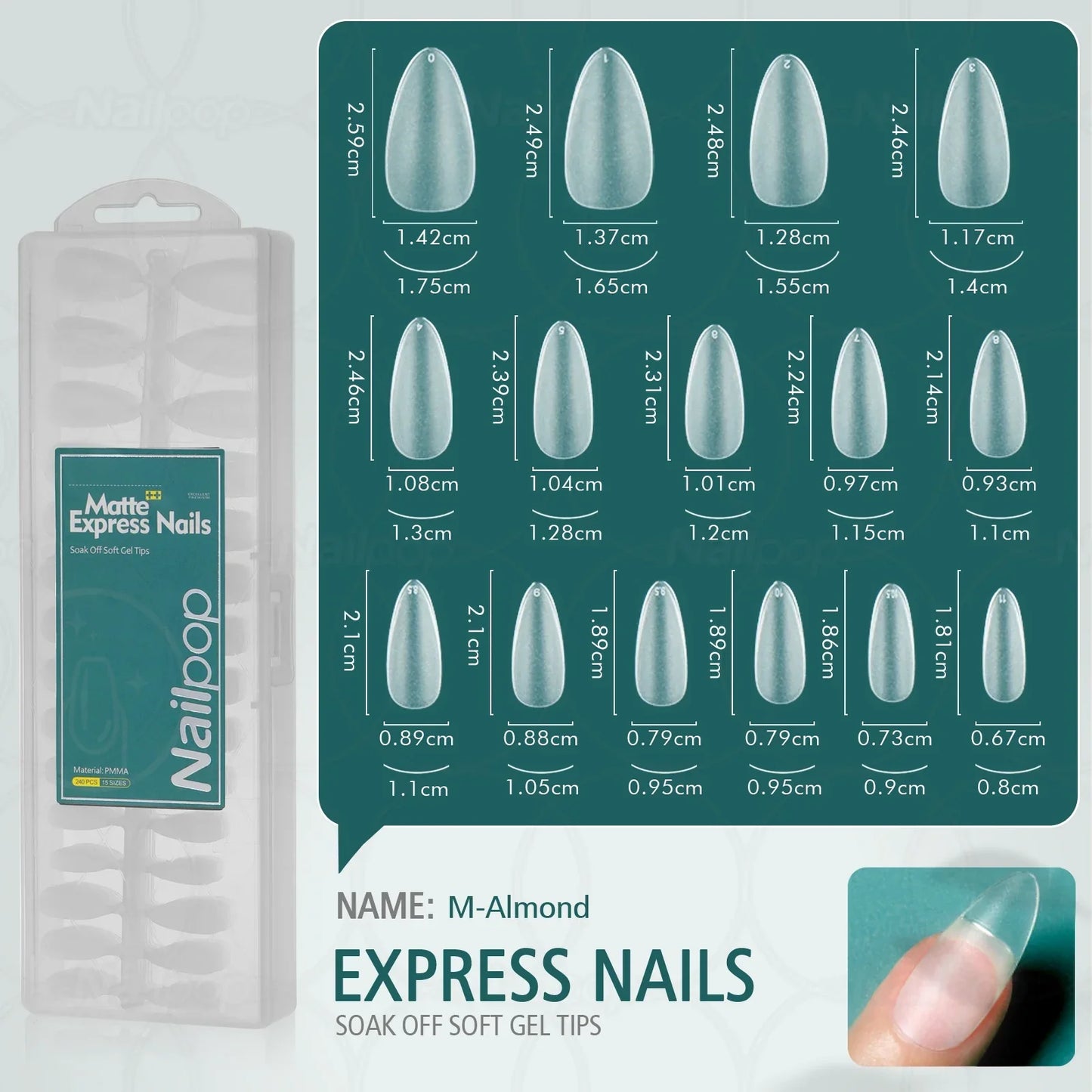 NAILPOP 240pcs Matte Fake Nails NO Polishing Press on False Nails Medium Short Design High Matt Soft Gel Nail Tips for Extension