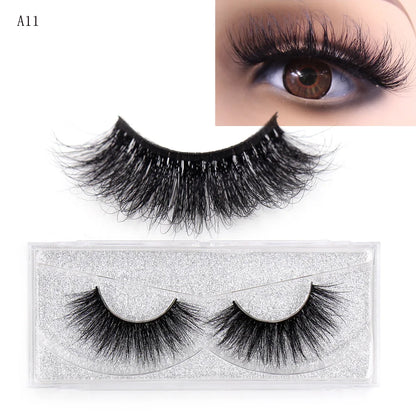 LEHUAMAO 3D Mink Eyelash Fluffy Cross Thick Natural Fake Eyelashes Lashes Dramatic Makeup Eye Lashes Handmade False Eyelash