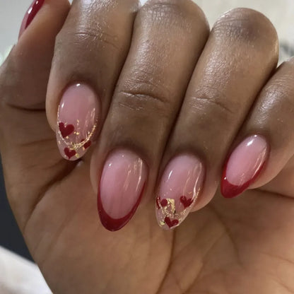 24pcs/Box Long Coffin False Nails Art Rose with Glue Wearable Nude Pink White Color Jelly Nails Tips Full Cover Press on Nails