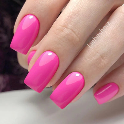 Artificial Press On Fake Nails Glossy Wine Red False Nail Long Square Reusable DIY Lady Fingernail Tip Manicure Tools