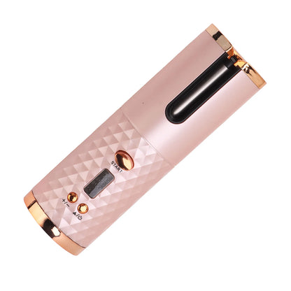 Cordless Automatic Hair Curler Fast Heating USB Rechargeable Portable Curling Wand with Digital Display for Hair Styling