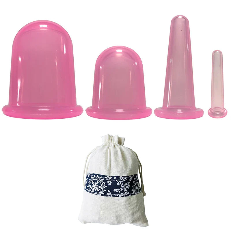 2/4/7Pcs Set Silicone Anti Cellulite Cup Vacuum Massage suction Cups Body Pain Relief Roller Manual Suction Cups Cupping Therapy