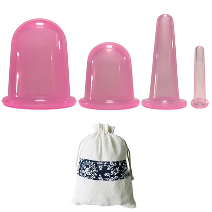 2/4/7Pcs Set Silicone Anti Cellulite Cup Vacuum Massage suction Cups Body Pain Relief Roller Manual Suction Cups Cupping Therapy