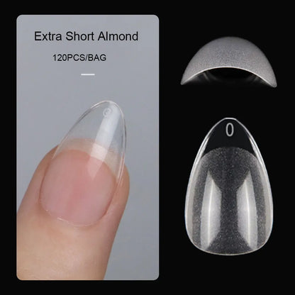 120Pcs Almond False Nail Tips Extension System Soft Gel Stiletto Square Oval French Fake Nail Extension Tips Press On Nail Tips