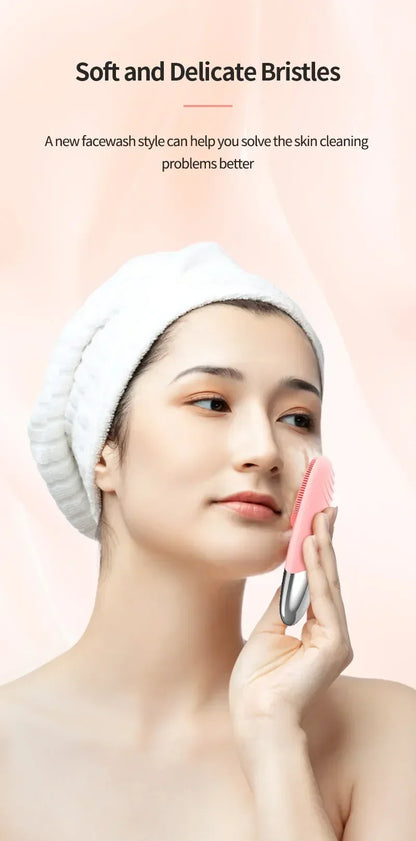 Electric Facial Cleansing Brush silicone IPX7 face massager facial cleanser sonic vibration cleaner deep hole face brush machine