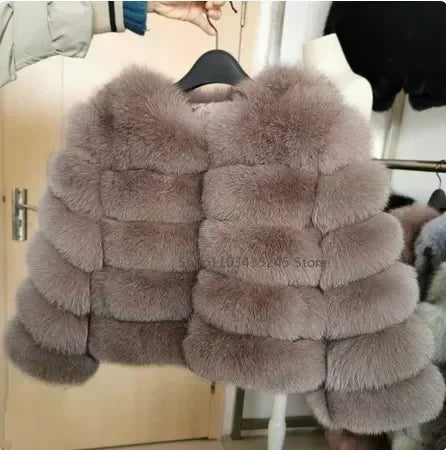 Women's Fashion faux fur coat super hot Autumn Winter women short Faux fox fur fluffy jacket high quality 5xl Ladies furry coats