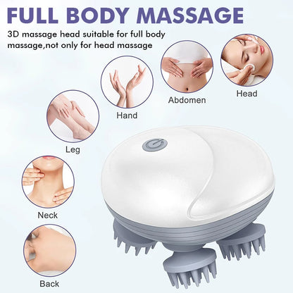 Electric Head Scalp Massager Body Shoulder Leg Arm Neck Deep Tissue Antistress Relax Kneading Muscle Tension for Cat Pet Massage