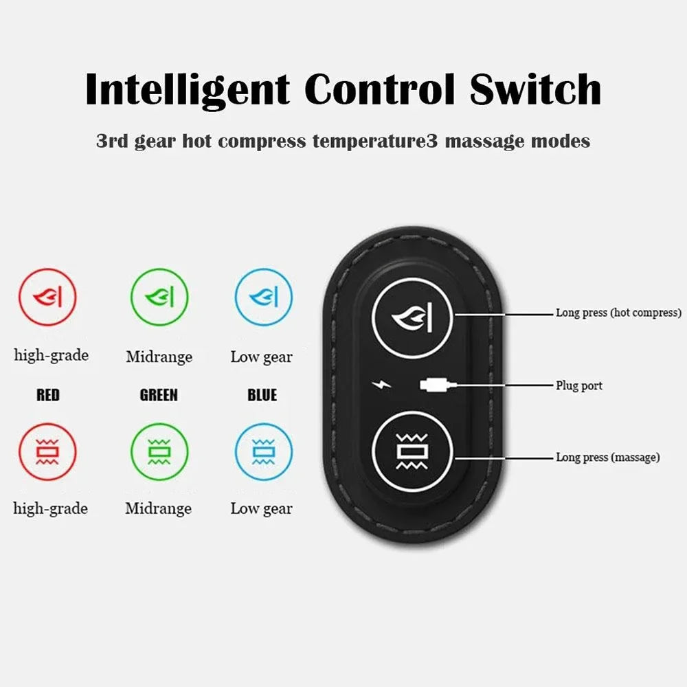 Electric Massager Cervical Pillow Hot Compress Vibration Massage Neck Traction Relax Sleeping Memory Foam Pillow Spine Support