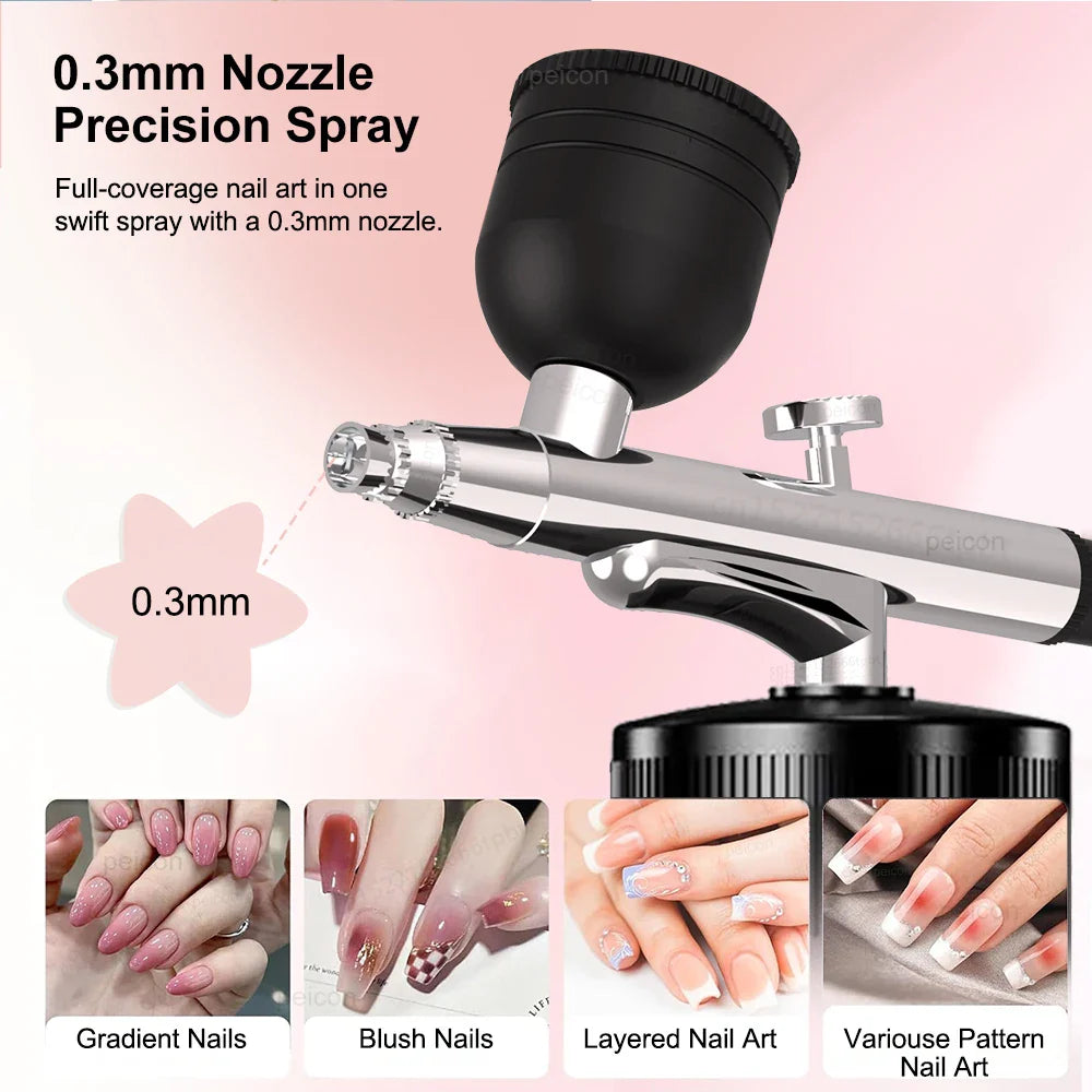 Airbrush Nail with Compressor Cordless Mini Airbrush Nail Kit Portable Electric Mini Spray Gun Multifunctional beauty device