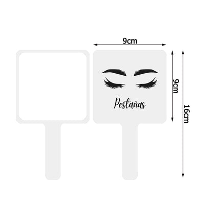 1 Pc Eyelash Extension Mirror Pink/Black/White Small 9x9cm Square Shape Portable Lash Artist Handheld Mirror Salon Accessories