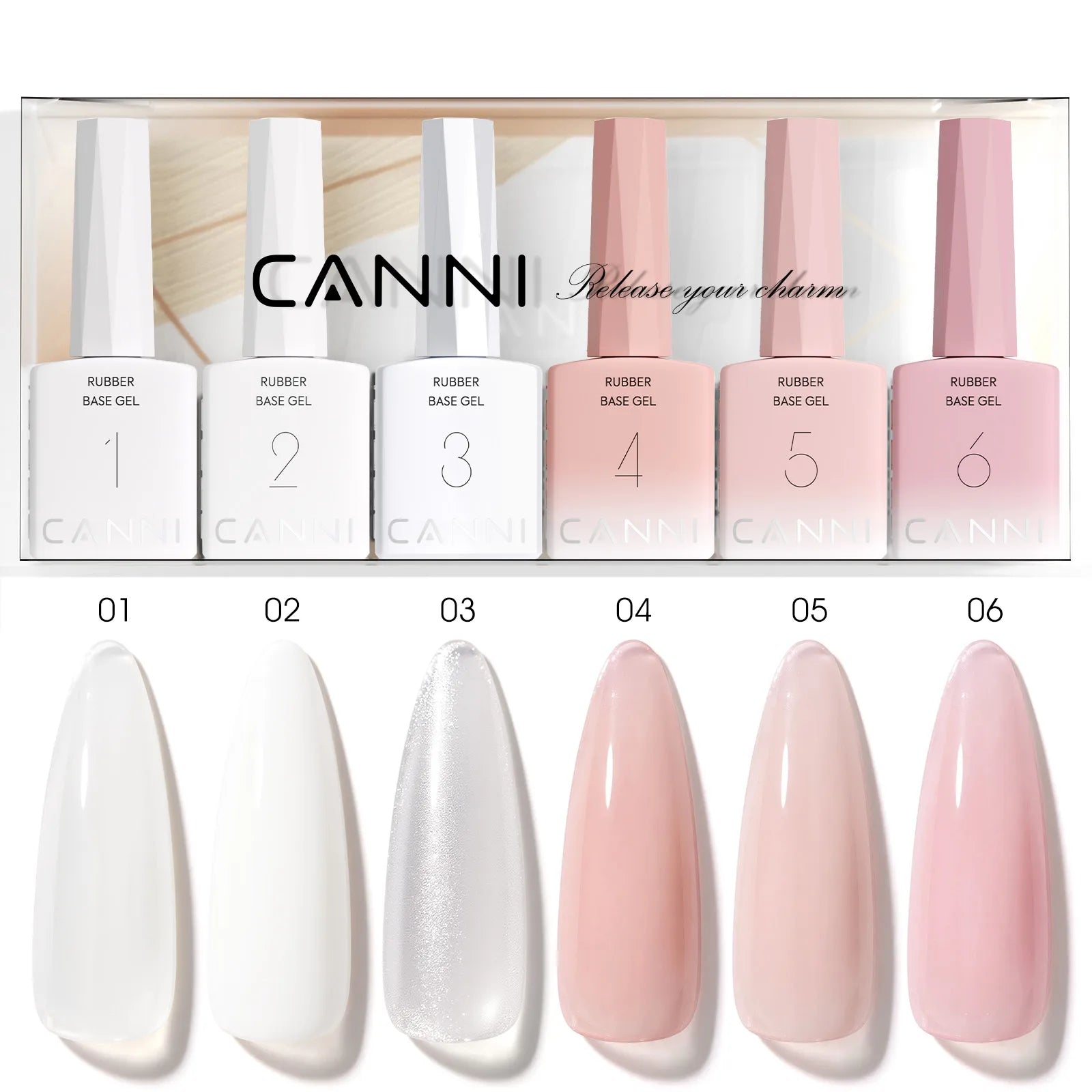 CANNI Nail Gel Polish Set HEMA TPO FREE Jelly Nude Color Rubber Base UV Construction Gel Semi Permanent Soak off UV LED Gel Nail