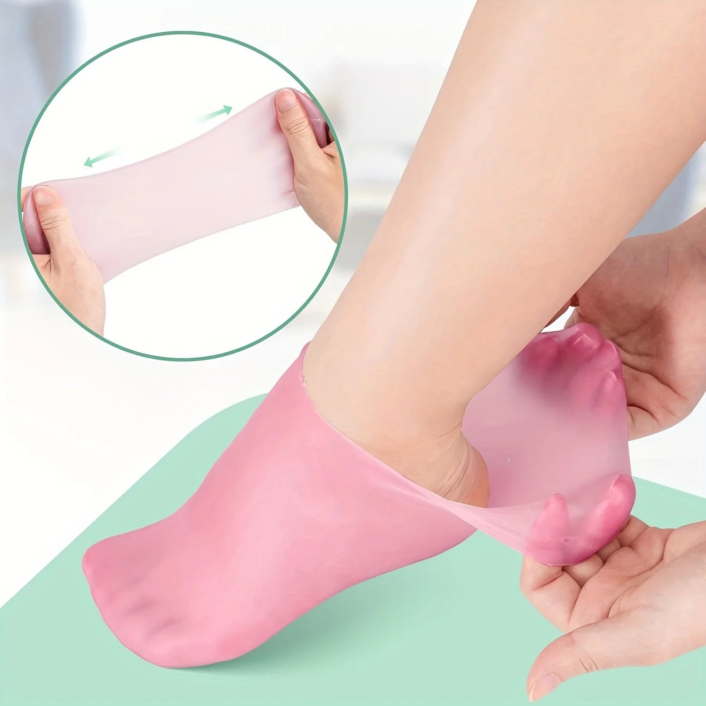 Moisturizing Silicone Socks, Reusable Men's and Women's Pedicure Socks for Dry, Cracked and Rough Foot Skin, Highly Elastic, Non