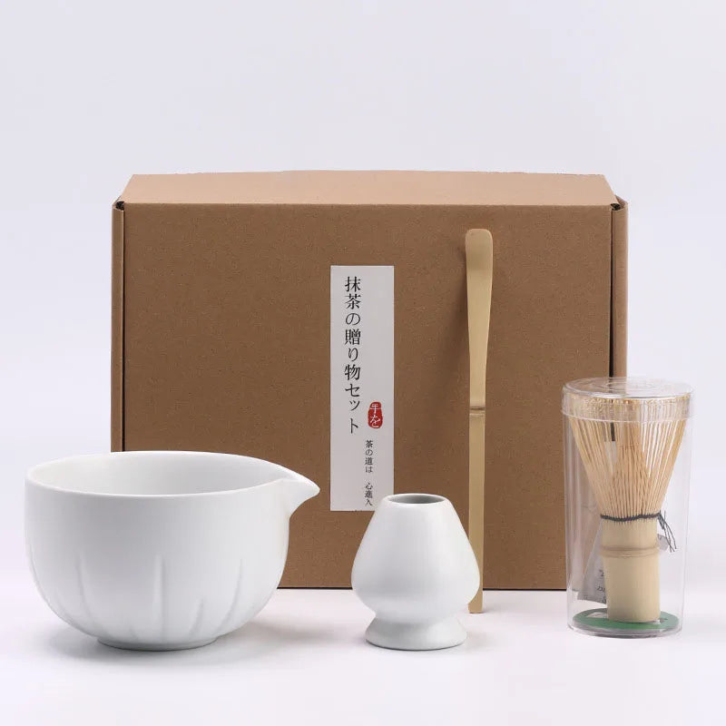4pcs/set Japanese Style Matcha Tea Set With Tool Rack, Including Bowl, Whisk, Spoon, Great Gift For Ceremony, Traditional Japane