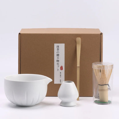 4pcs/set Japanese Style Matcha Tea Set With Tool Rack, Including Bowl, Whisk, Spoon, Great Gift For Ceremony, Traditional Japane