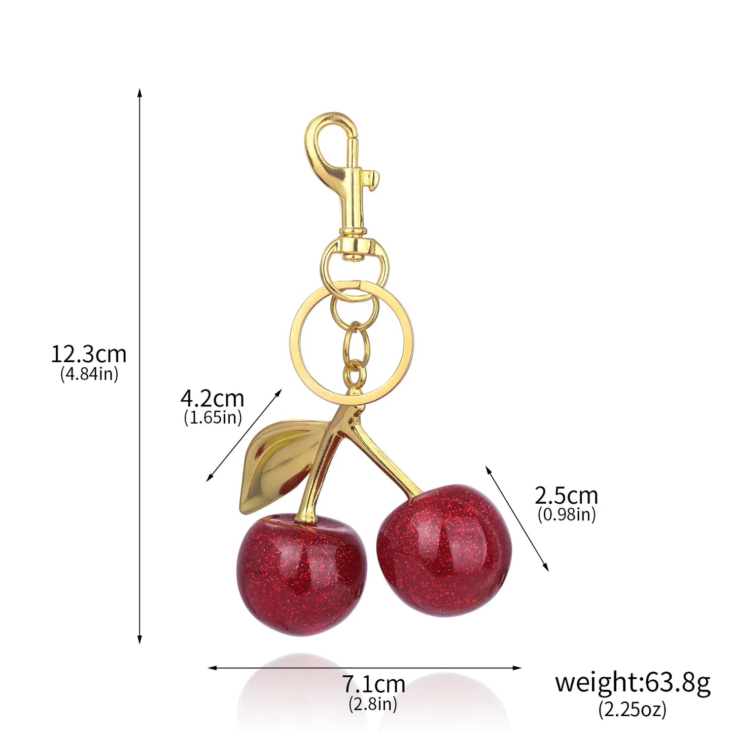 Trendy Red Cherry Pendant Keychain for Women Cute Bag Decorations Multifunctional Jewelry Car Key Accessories Charm Keyring Gift