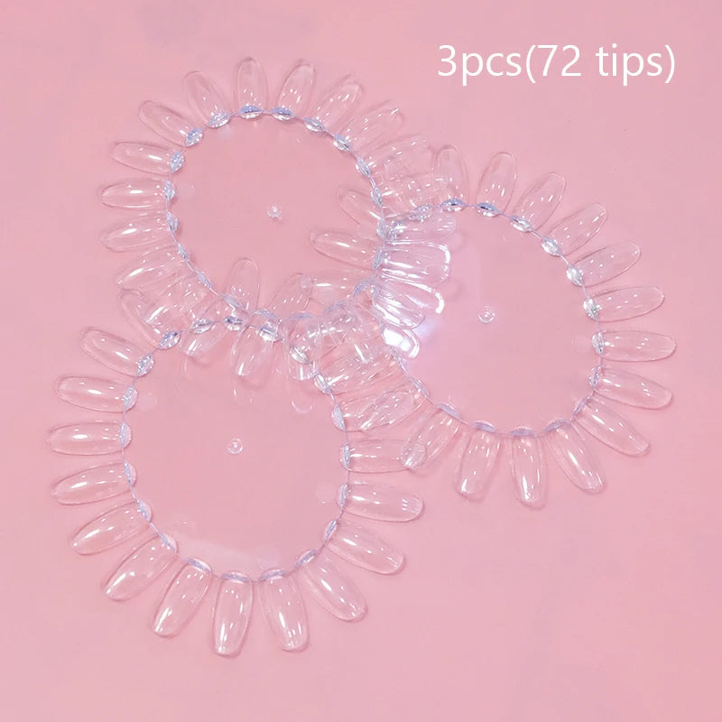 Nail Display Sticks Nail Swatch False Nail Tips Nail Gel Polish Practice Clear Natural Colors Display Board for Nail Art Tools