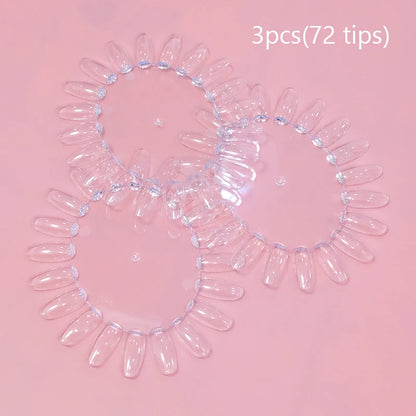 Nail Display Sticks Nail Swatch False Nail Tips Nail Gel Polish Practice Clear Natural Colors Display Board for Nail Art Tools