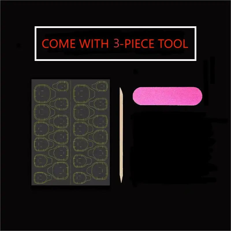 10 PCS Luxury Handmade Press on Nails Short  Almond Ice flower Cat's eye Design with 3-PIECE Tool Adhesive Nail Glue Tabs