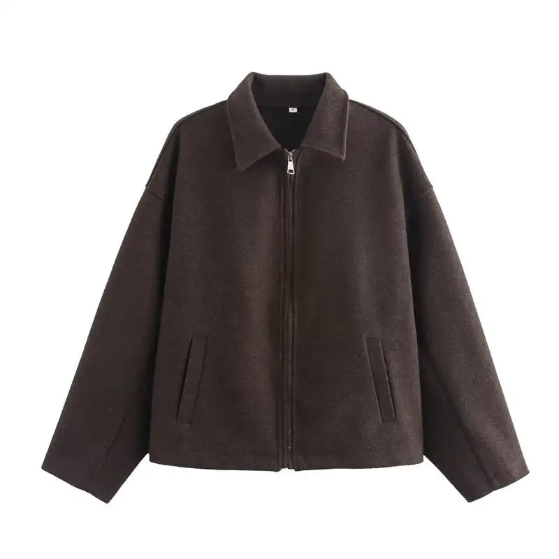 Autumn Jackets Women's 2025 New Coats Chic Loose Lapel Warm Street Women's Jackets Simple Casual Joker Youth Outerwear