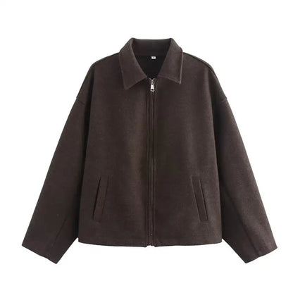Autumn Jackets Women's 2025 New Coats Chic Loose Lapel Warm Street Women's Jackets Simple Casual Joker Youth Outerwear